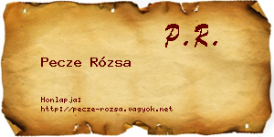 Pecze Rózsa névjegykártya